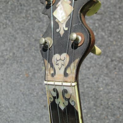 Vintage 20s Supertone by Lange Rettburg 5 String Banjo ! Fancy Inlays, 28" Scale, 12" Head ! AS-IS imagen 4