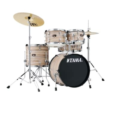 Tama Imperialstar 5-Piece Drum Kit with Meinl HCS Cymbals (Natural Zebrawood Wrap) image 1