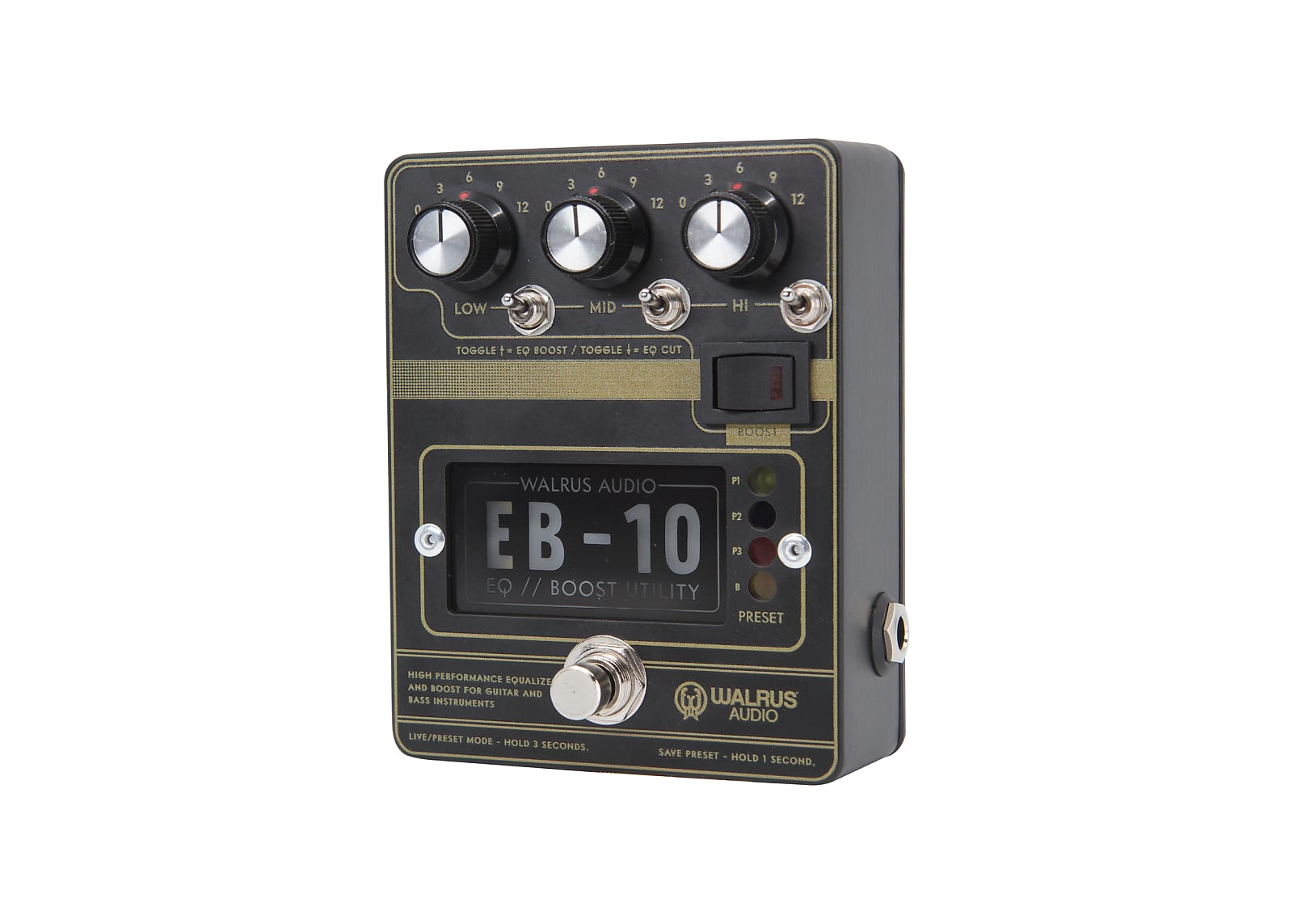 Walrus Audio EB-10 Preamp / EQ / Boost Effects Pedal (Matte Black)