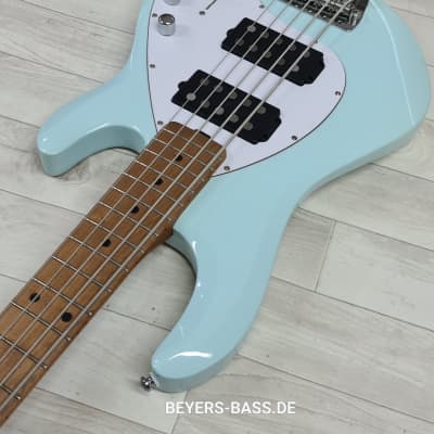 Sterling by Music Man StingRay Ray35 HH Roasted Maple, Daphne Blue image 3