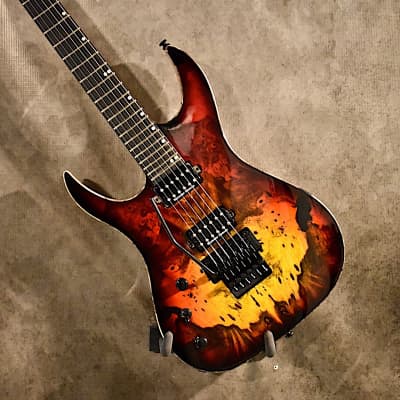 Acacia Guitars Left handed USA Custom Series Hades 6 2018 Western Sunset Lefty Guitar image 2