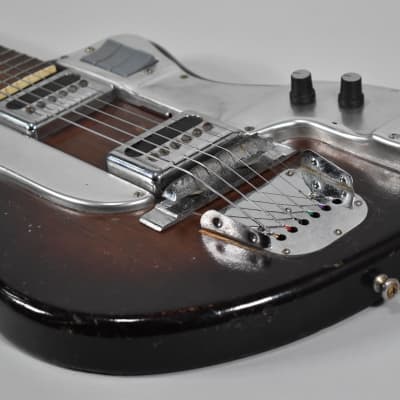 1960s Teisco Del Rey MIJ Two Pickup Solidbody Sunburst Electric Guitar w/HSC image 3