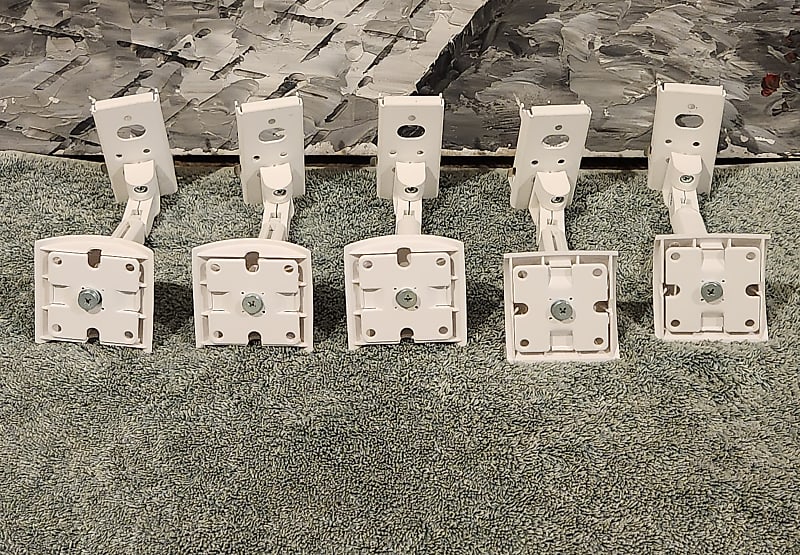 Bose Adjustable Speaker Wall Mount for Bose Cube Speaker-5 brackets complete (white) 90s  - White metal  			
