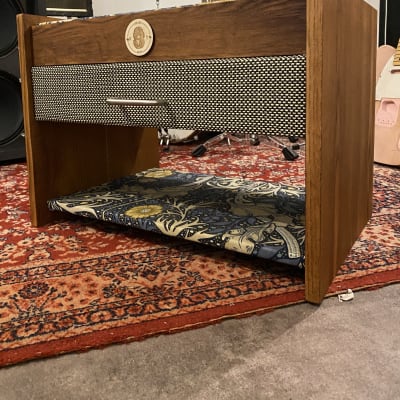 Heavy Seas Amp Riser/ Pedalboard storage for studio - Golden Ash / Sea Weed Morris Fabric image 10