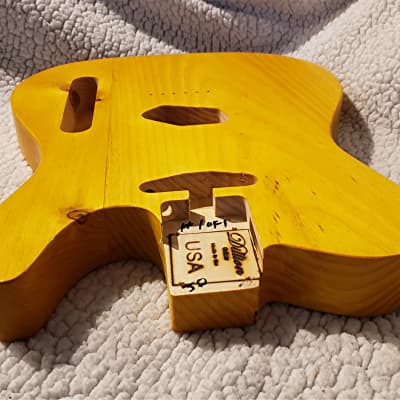 USA hand made Butterscotch body. Nitro finish .Made for a Tele neck. 3.3 Lbs. image 10