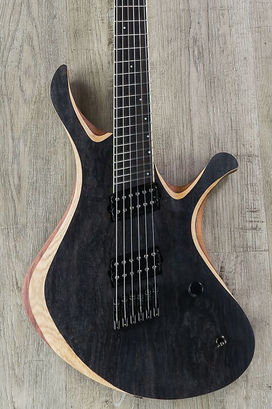Skervesen Swan 6 FF Multi-Scale Electric Guitar, Bare Knuckle - Black Ash image 1