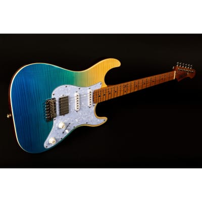 JET Guitars 450 Series JS-450 Transparent Blue Electric Guitar image 4
