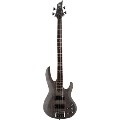 ESP LTD B-204SM B Series Bass Guitar, Spalted Maple Top, See Thru Black Satin image 5