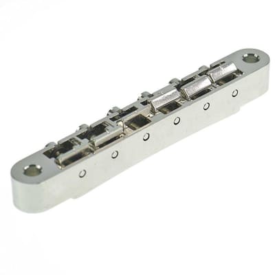 Faber ABRH ABR-1 Bridge (fits Inch studs) - nickel with natural brass saddles image 5