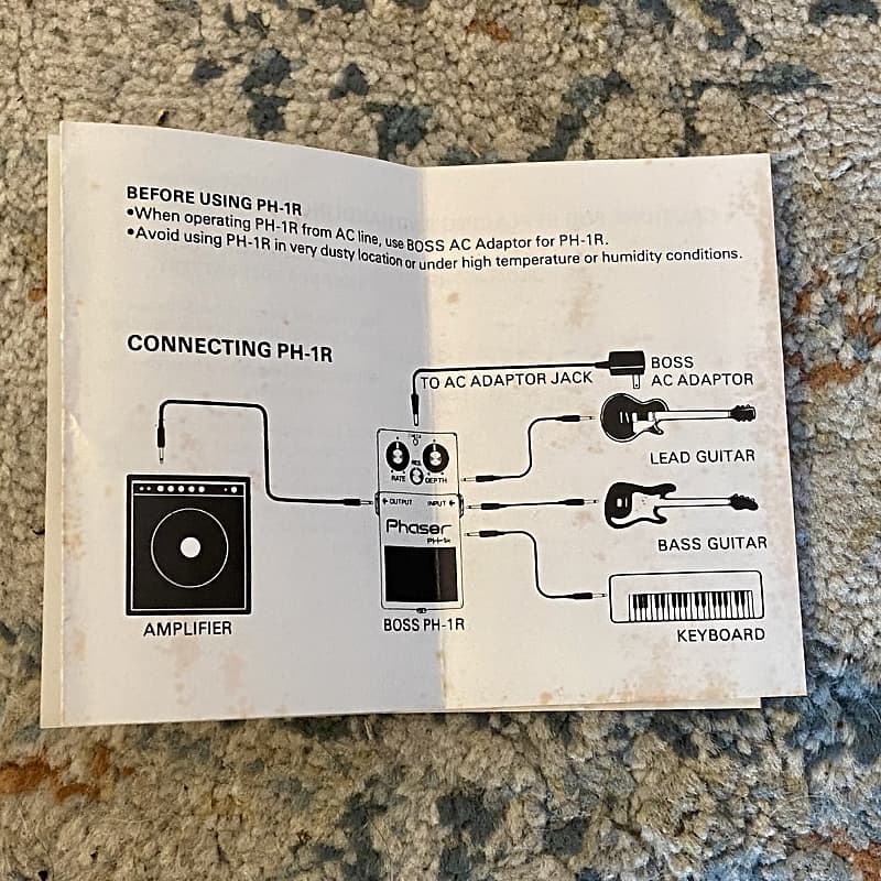 BOSS ビンテージ PH-1r 箱、取説、ステッカー等完備 Boss PH-1r Phaser SILVER SCREW Black Label MADE IN JAPAN