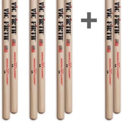 Vic Firth P5A.3-5A.1 American Classic Wood Tip Drumsticks (Pack of 4)