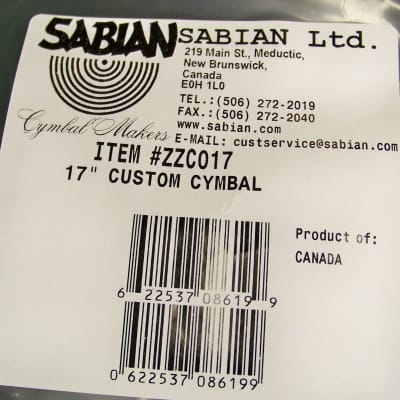 Sabian Prototype AA 17" Xtreme Ozone China Cymbal/Brand New-Warranty/842 Grams image 6