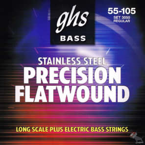 GHS M3050 Precision Flatwound Long Scale Bass Strings (55-105)