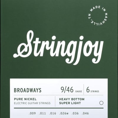 Stringjoy Broadways Pure Nickel Electric Strings Heavy Bottom