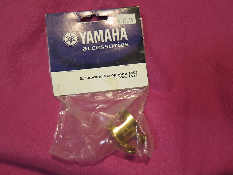 NOS yamaha soprano saxophone ligature in gold for Bb sax Reverb