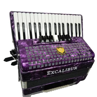 Excalibur Super Classic 72 Bass Piano Accordion Deep Purple image 2