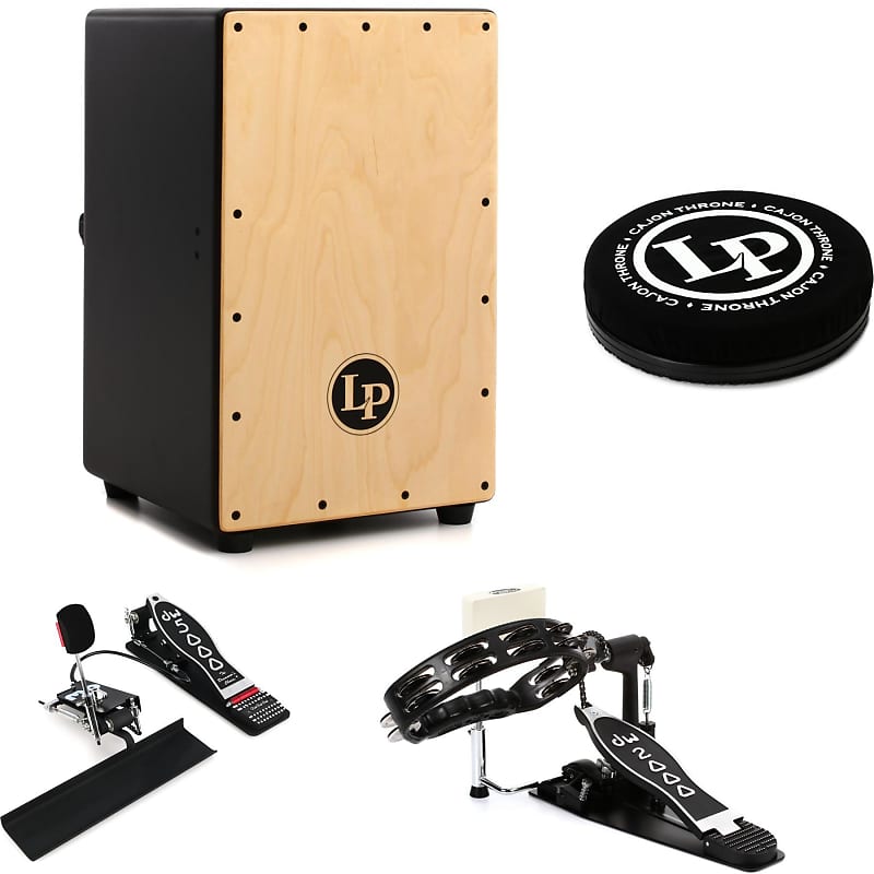 Latin Percussion LP1426 Adjustable Snare Cajon with Pedal and Reverb