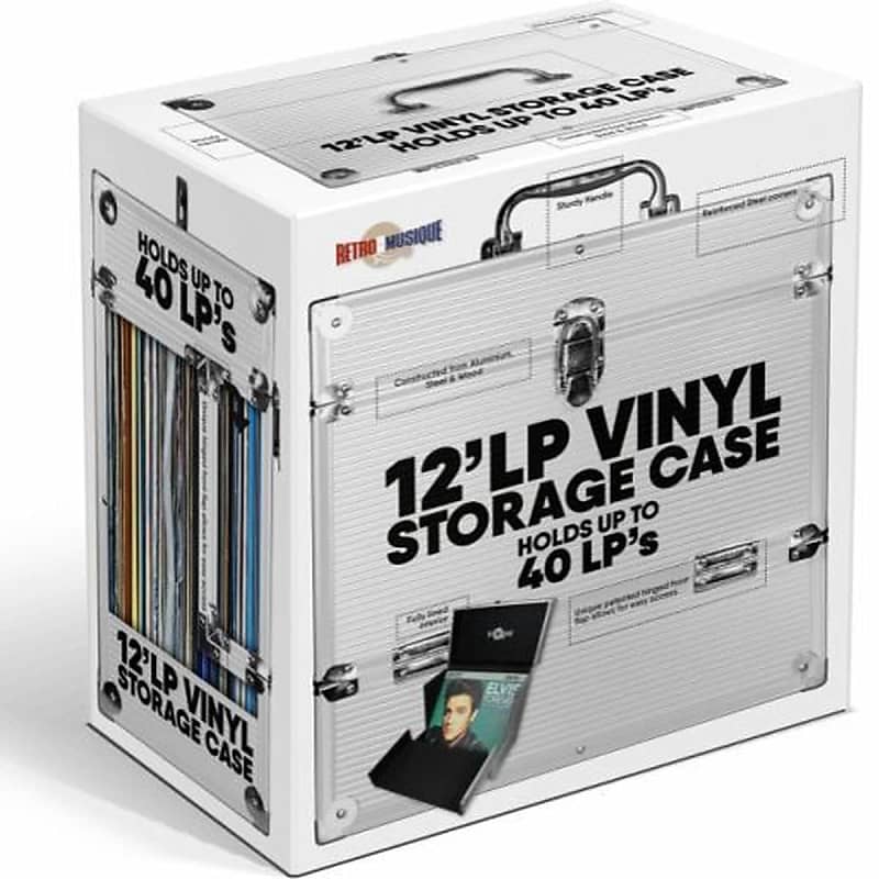 Retro Musique KXRM 25 caisse en bois pour 100 disques vinyles