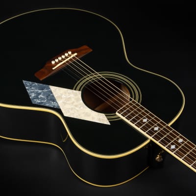 2000 Epiphone MIK SQ-180 Neil Diamond Signature Limited Edition - Metallic Black | Korea Custom Acoustic Guitar | Case image 9