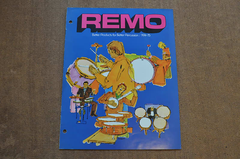 Remo Drum Heads catalog booklet brochure. 1974/1975. 'D' Reverb
