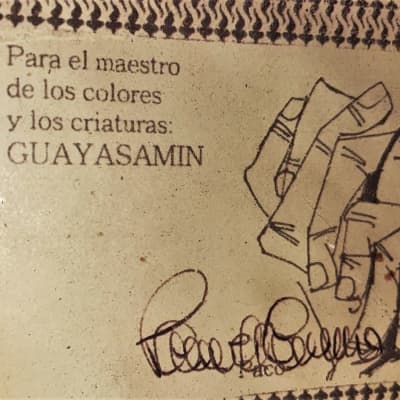 Paco de Lucia signature, Antonio Torres style guitar with dedication to Oswaldo Guayasamim - video! image 12