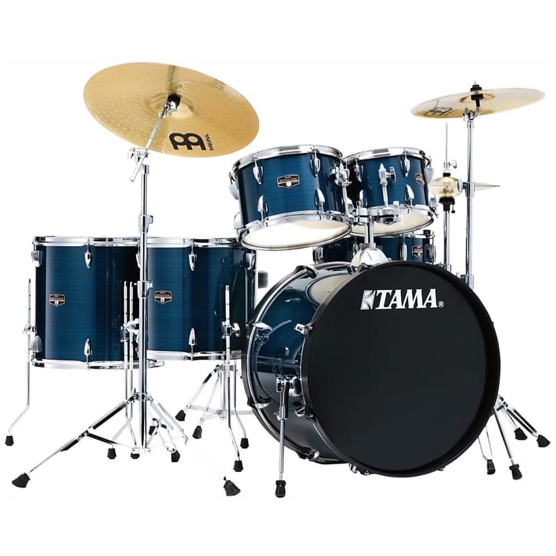 Tama IE62C Imperialstar Drum Kit, 6-Piece (with Meinl Cymbals), Hairline Blue image 1