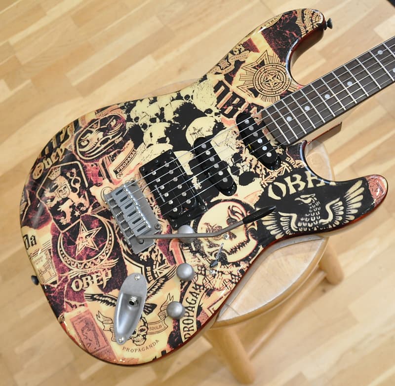 SQUIER OBEY Graphic Stratocaster HSS Collage / from 2006 / by | Reverb