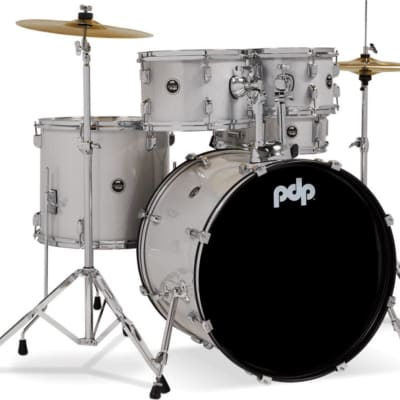 PDP Center Stage 5-Piece Complete Drum Kit, Diamond White Sparkle image 1
