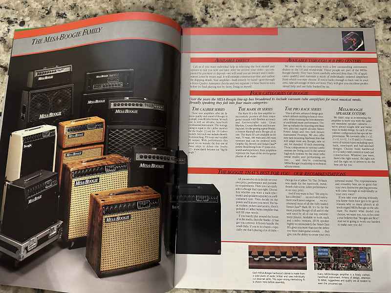 Mesa Boogie Catalog 1984 Mark III Studio caliber 22 50 Pro Rack Bass 400  1x12 2x12 4x12 1x15 Colosseum series 300 Stereo Simul class 295 Strategy  road ...