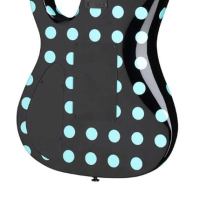 Kramer Nightswan Electric Guitar in Black with Blue Polka Dots image 3
