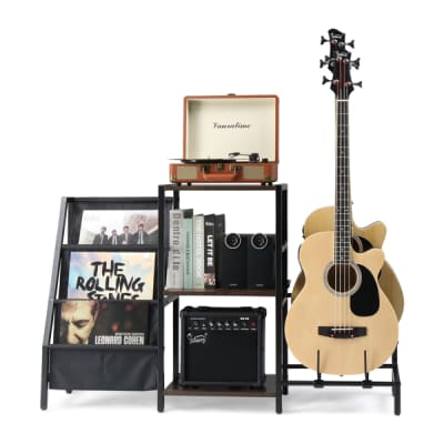 Multifunction Guitar Stand with 2-Tier for Acoustic, Electric