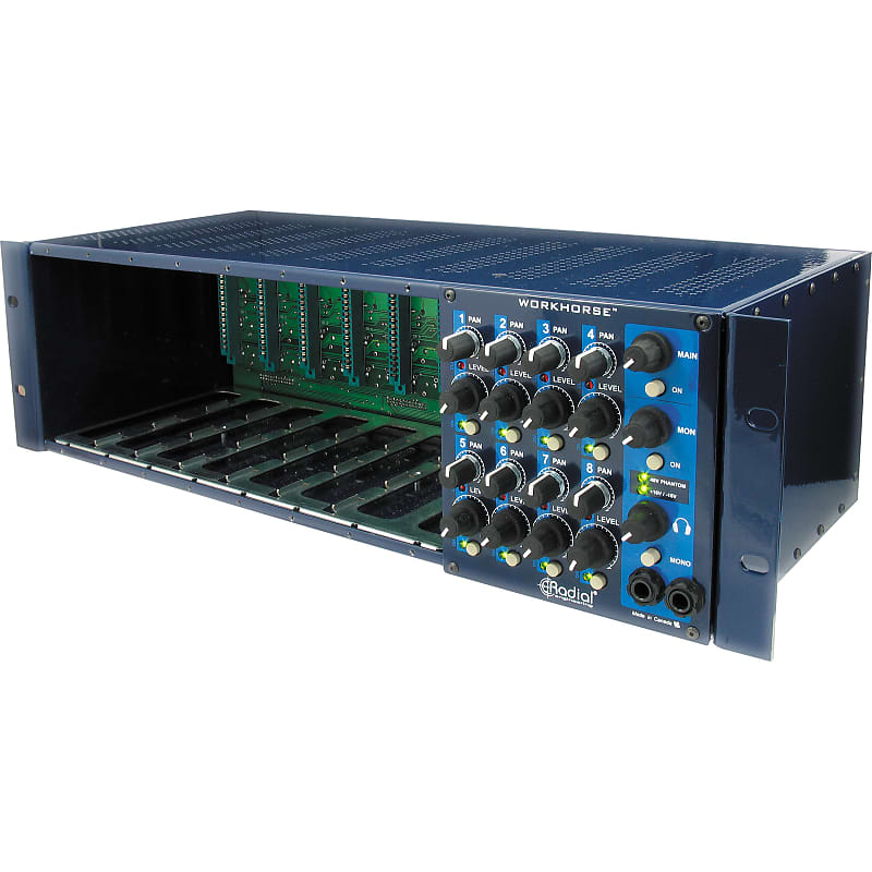 Radial Workhorse 8-Slot Powered 500 Series Rack with Summing | Reverb