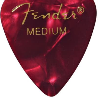 Fender Premium Celluloid 351 Shape Picks, Medium, Red Moto, 12-Pack