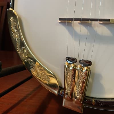 Prucha Presentation Gold and Silver Plated Gun Metal Engraved Five String Resonator Banjo Maple 2014 image 6