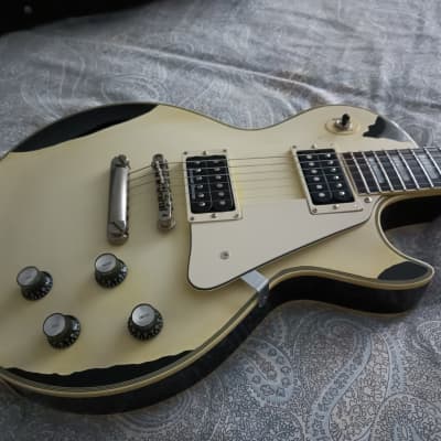 **SALE** 1984 Greco JS55 John Sykes Custom "Painted Over" RELIC Black Beauty Vintage Guitar Japan Fujigen imagen 5