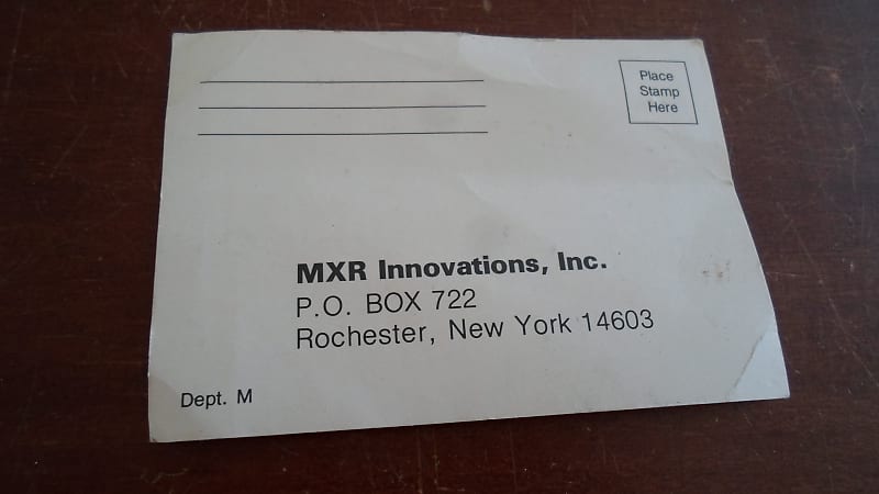 MXR dyna comp Warranty Registration Card, unsigned, virgin