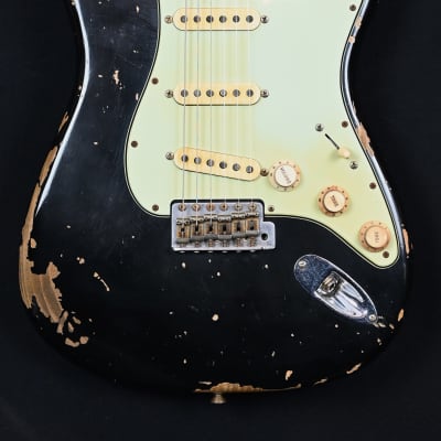 Fender '68 Landau Statocaster Jason Smith Masterbuilt from 2020 in Relic Black with original Hardcase image 3