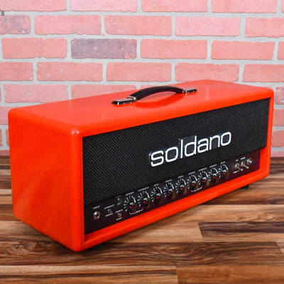 Soldano Custom Shop SLO100 100watt All Tube Head with Matching 4x12 Cab Red Sparkle Tolex W/ Black Grill and Black Chicken Head Knobs image 6