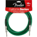 Fender California Instrument Cable - Straight / Straight, 15', Surf Green