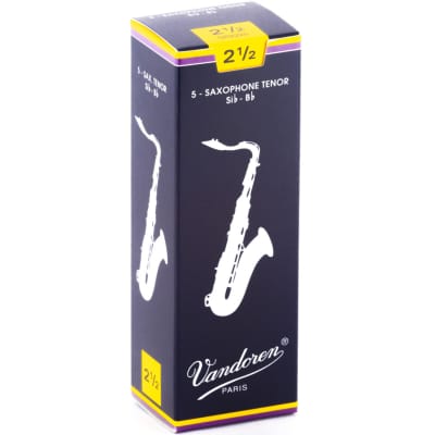 Vandoren Traditional Tenor Saxophone Reeds - #2.5, 5 Box image 1