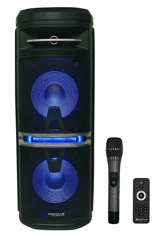 Rockville Go Party X10 Dual 10" Rechargeable Karaoke Machine Reverb
