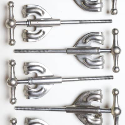 10 Pre-Radio King Slingerland Bass Drum Tension Rods & Claws, Original Washers / 1920s-30s image 7