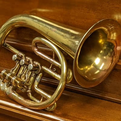 August Clemens Glier Kuhlohorn in Bb Markneukirchen Kuhlo-Flugelhorn Rotary  Flugelhorn 1900s - Bare Brass | Reverb