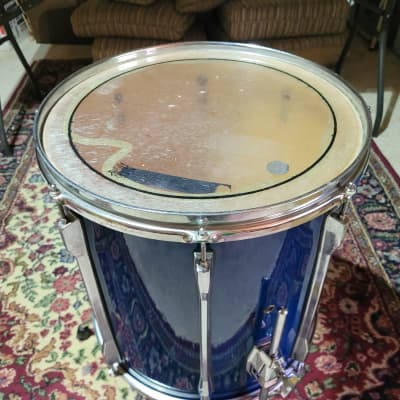 Pearl MLX All Maple 16"X16" Floor Tom Sheer Blue 80's to 90's Sheer Blue image 5