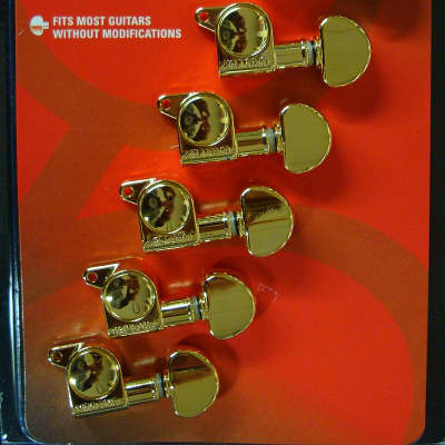 Grover 205G6 Mini Rotomatic non-locking Tuners, 6 In-Line, Gold 