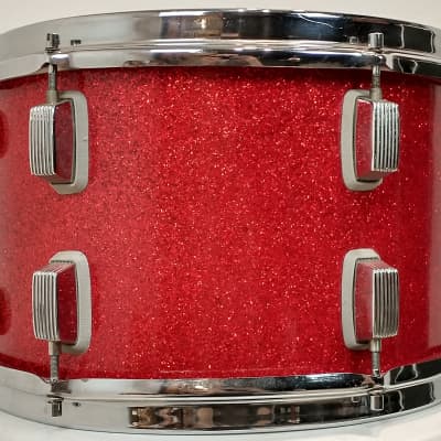 SLINGERLAND 2N NEW JOBBING OUTFIT 3 PIECE DRUM KIT, RED SPARKLE CIRCA  1955-59 (PRE-LOVED)
