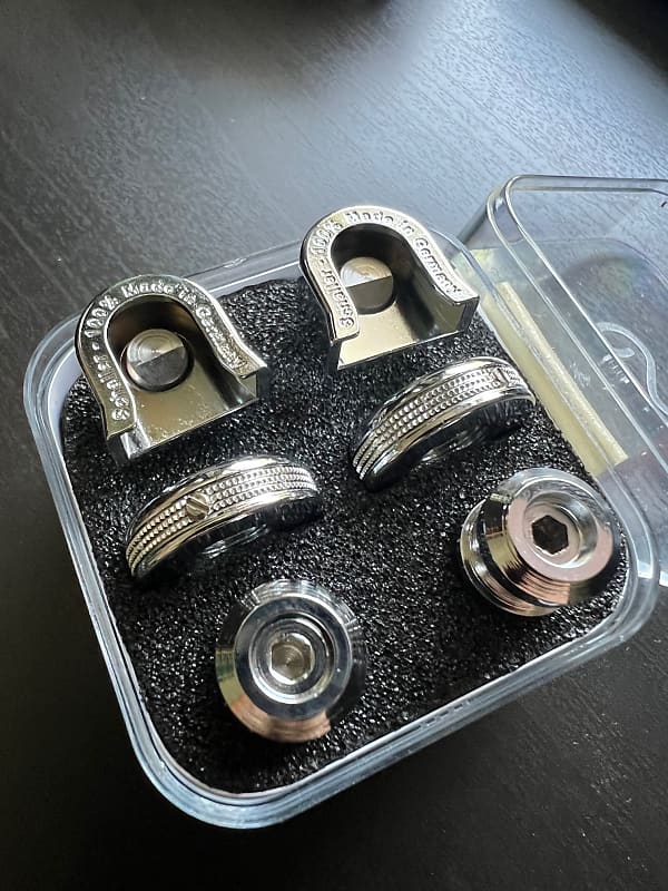 Schaller SLocks Security Strap Locks 14010201 Chrome Reverb