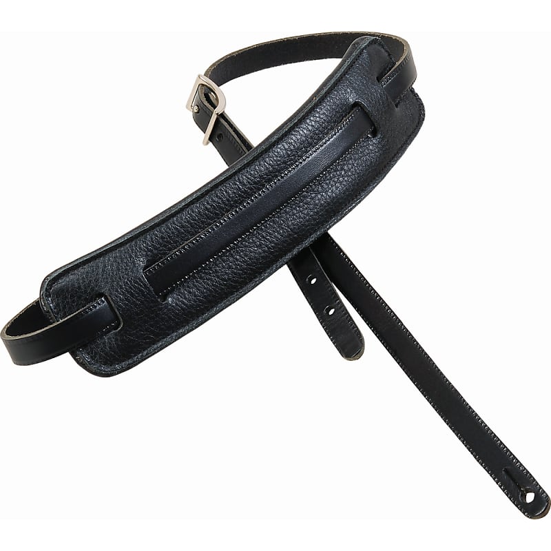 Levy's Leathers - MG25-BLK -  5/8" Wide Black Garment Leather Guitar Strap. image 1