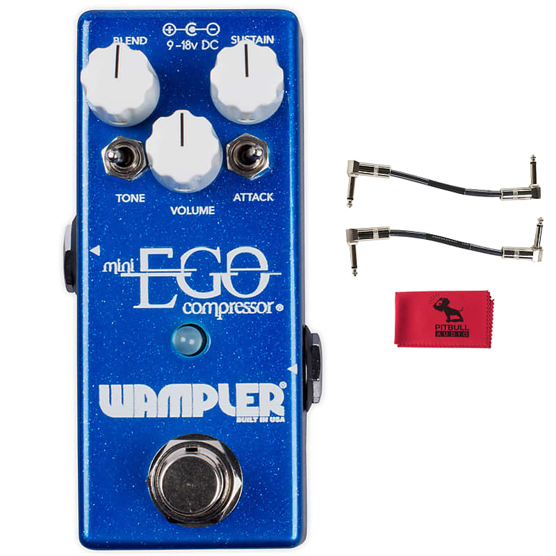 Wampler Mini Ego Compressor Pedal w/ Patch Cables & Cloth | Reverb