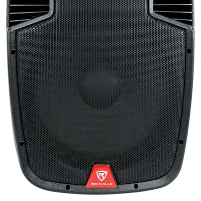 Rockville 2) 15" Battery Powered PA Speakers+Stands+Mics For Church Sound System image 2